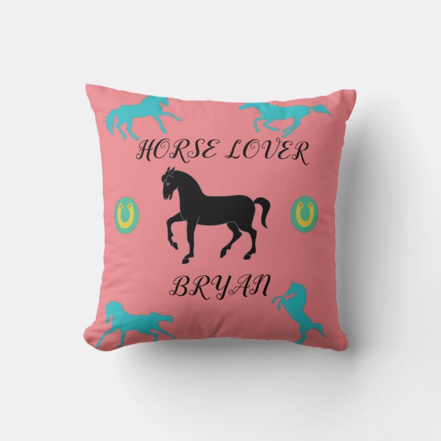 La almohada de los caballos Lover lanza un nombre  (Anverso)