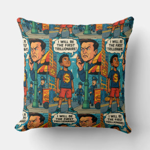 La Almohada de Pop Art del Niño Millonario del Fut