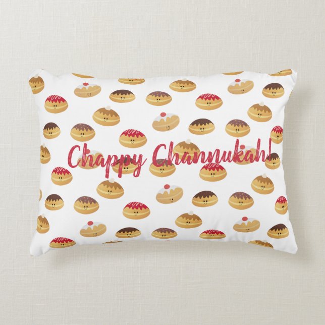 La almohada de rosquero de Hannukah con estampado  (Anverso)