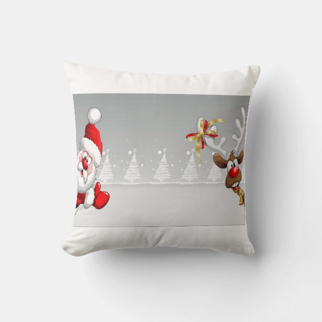 La almohada de Santa y navidades de renos. (Anverso)