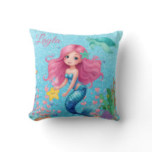 La almohada de sirena de un niño personalizado