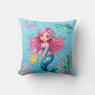 La almohada de sirena de un niño personalizado