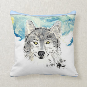 La almohada de tiro del lobo del invierno
