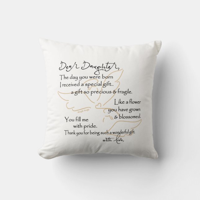 La almohada del Angel Hugs para la Hija (Anverso)