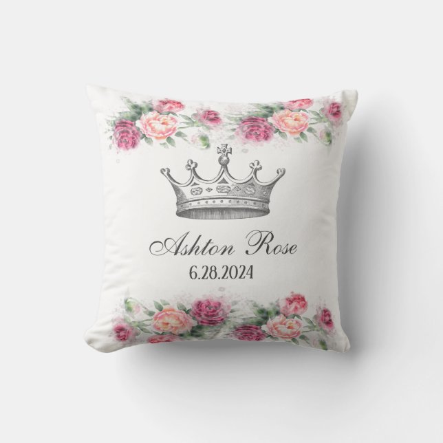 La almohada del bebé personalizada de la princesa  (Anverso)