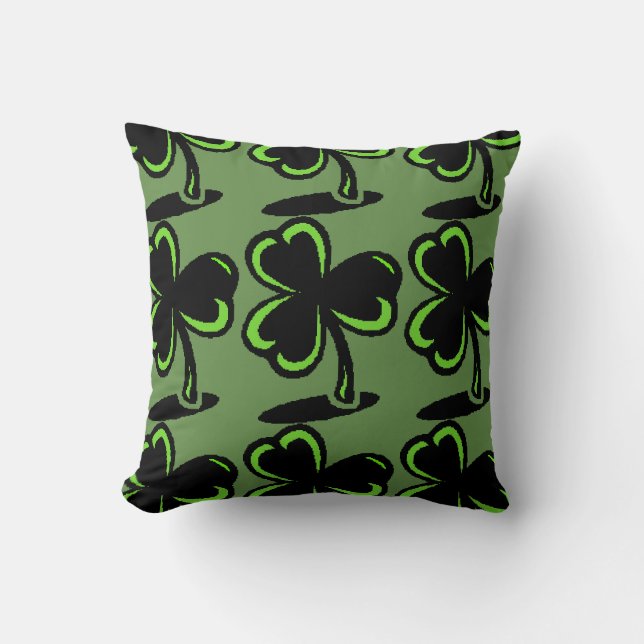 La almohada del Día de San Patricio de cuatro hoja (Anverso)