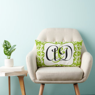 La almohada del Monograma Negro verde de Apple
