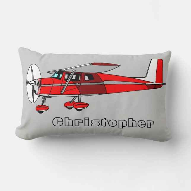 La almohada del muchacho lindo, aeroplano rojo con (Anverso)