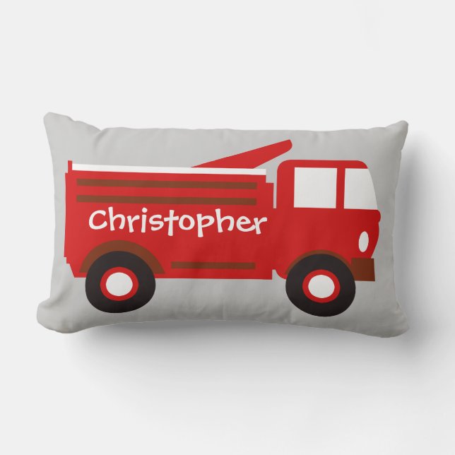 La almohada del muchacho lindo, Firetruck rojo con (Anverso)