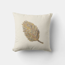 La almohada dorada de la hoja -1 en crema