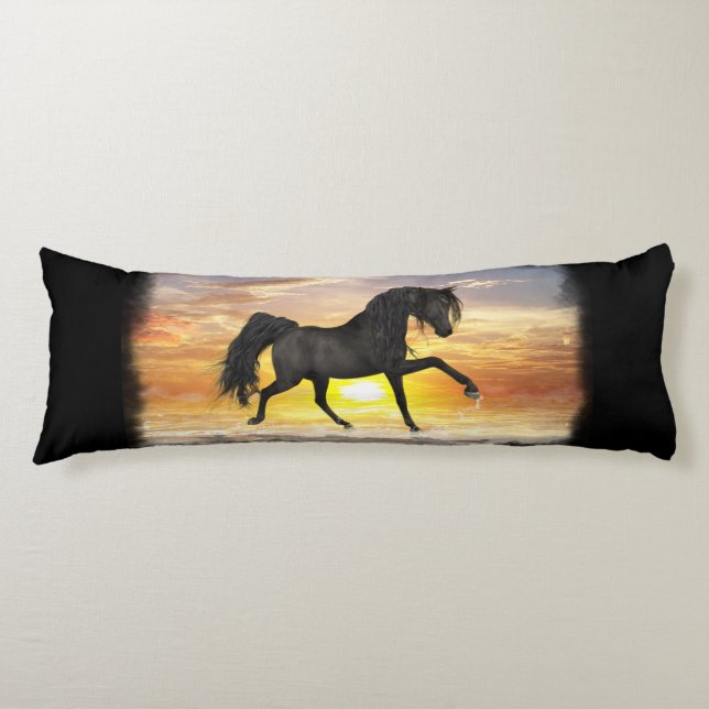 La almohada negra 20" del cuerpo del caballo x (Anverso)