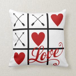 La almohada roja y blanca del el día de San