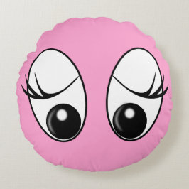 La almohada rosa redondeada divertida sorprende lo