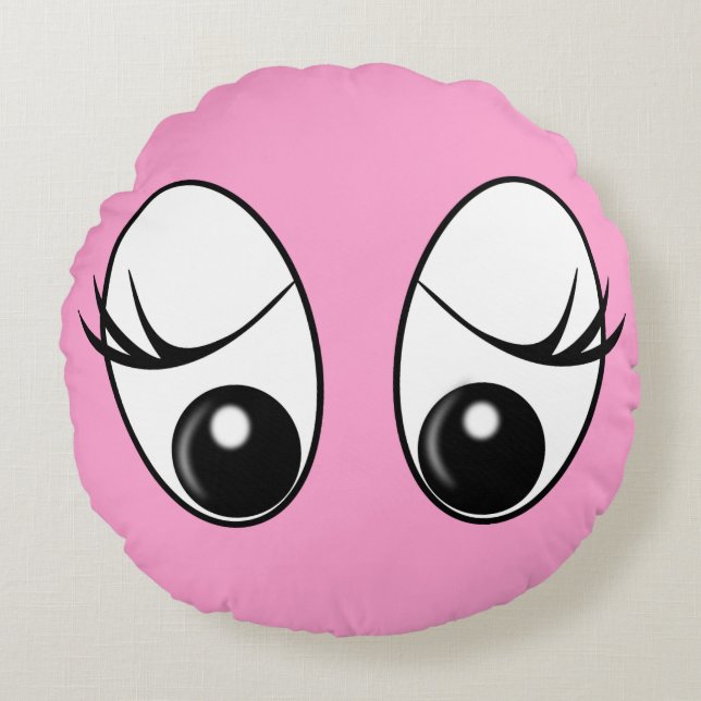 La almohada rosa redondeada divertida sorprende lo (Anverso)