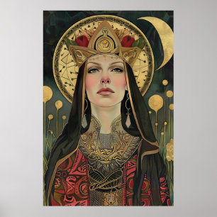 La alta sacerdotisa Tarot Card Poster de arte