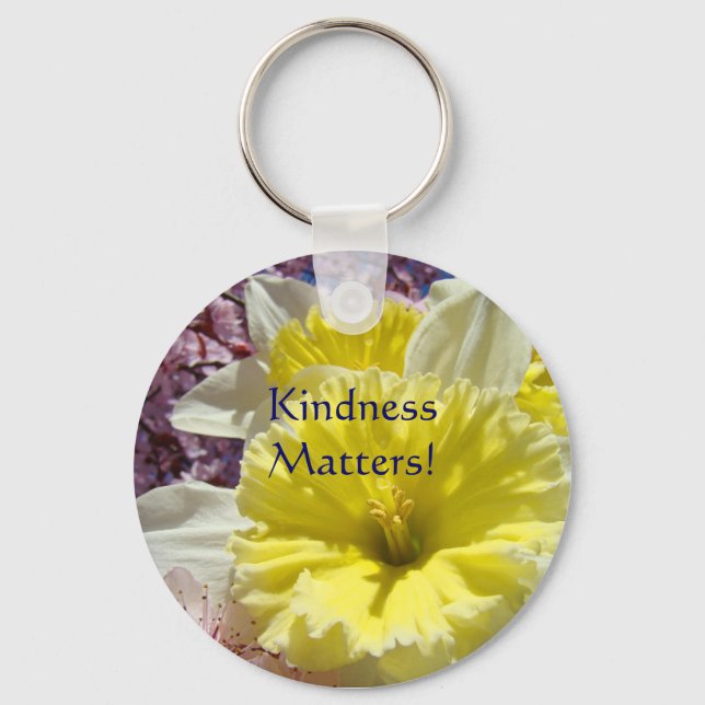 ¡La amabilidad importa! Llavero Flor de Narciso Am (Anverso)
