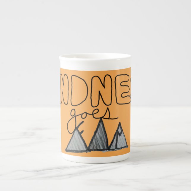 La "amabilidad va lejos" taza de té de motivación (Frente)