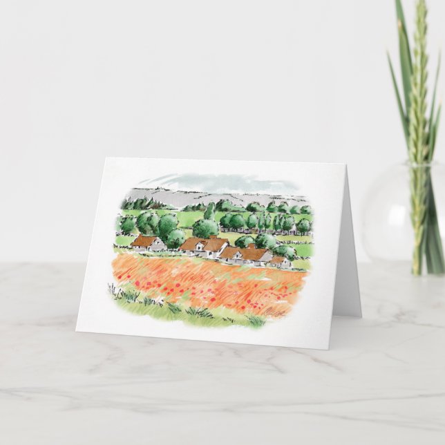 La amapola coloca la tarjeta de felicitación (Anverso)