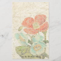 La amapola oriental del papel hecho a mano florece