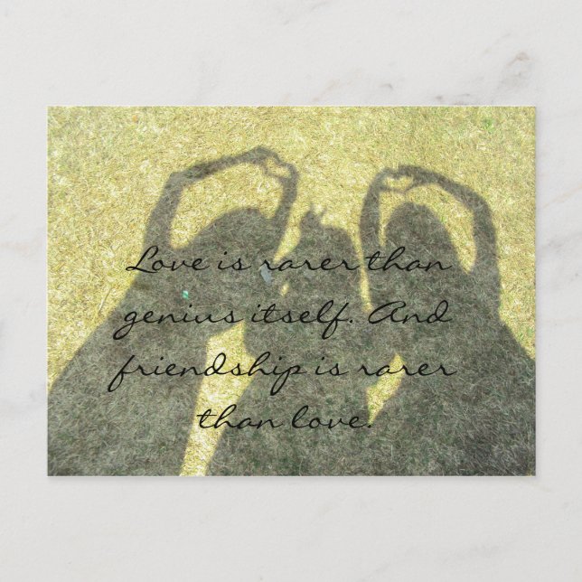 La amistad es rara que la postal de amor (Anverso)