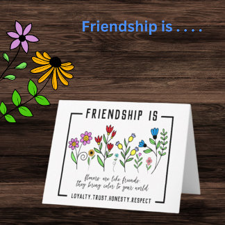 La amistad lo es. ... . tarjeta de felicitación co