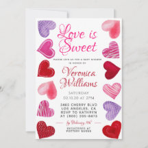 La amor es dulce Invitación para Baby Shower del D