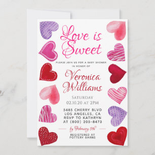 La amor es dulce Invitación para Baby Shower del D