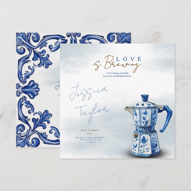 La amor está preparando Invitación de desayuno de  (Anverso / Reverso)