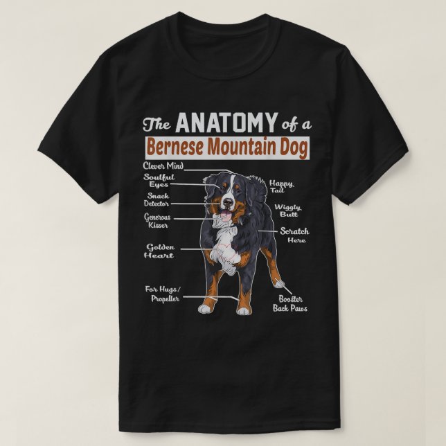 La anatomía de una camiseta de perro de montaña de (Diseño del anverso)