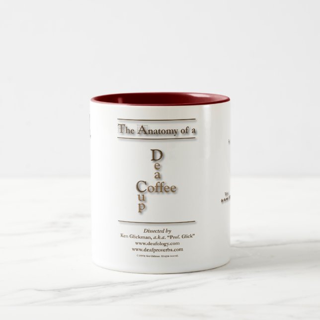 La anatomía de una taza del "café sordo" (Centro)