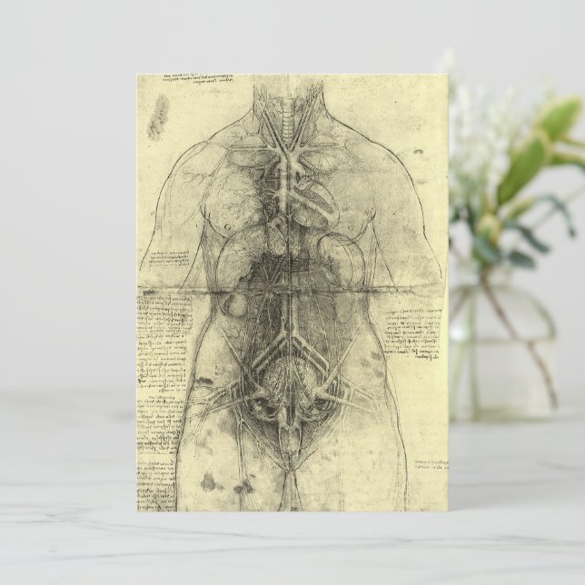 La anatomía humana de Leonardo da Vinci (Anverso de pie)