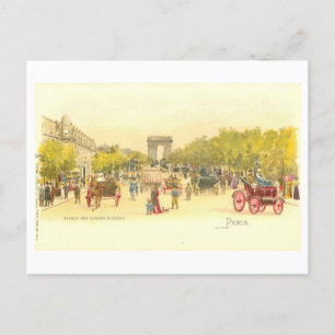 La antigua postal de los Campos Elíseos de París