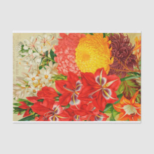 La antigüedad puede las flores del papel seda de