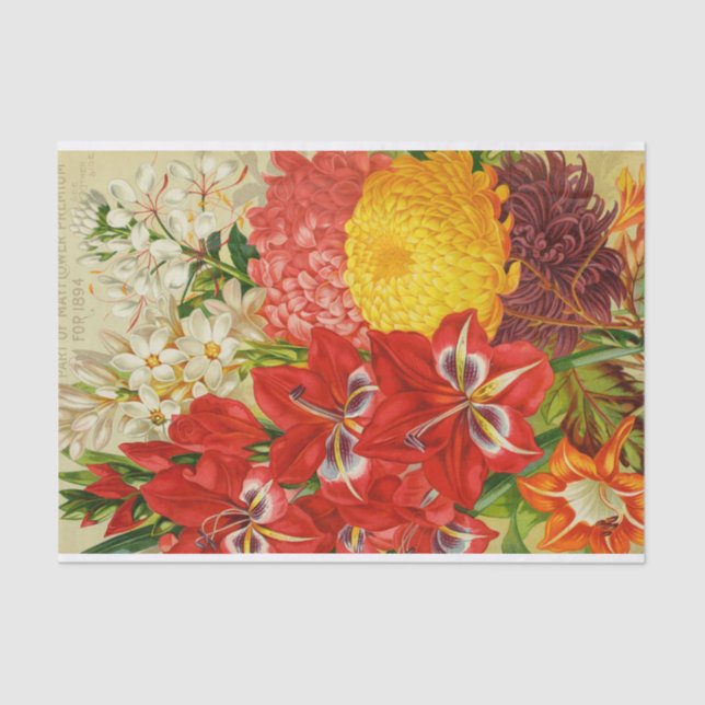 La antigüedad puede las flores del papel seda de (Anverso)