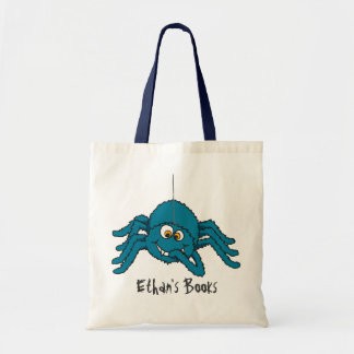 La araña azul de la diversión embroma la bolsa de