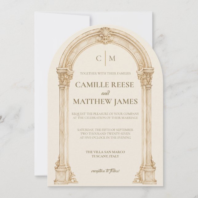 La Arcada: Invitación de Boda de Oro (Anverso)