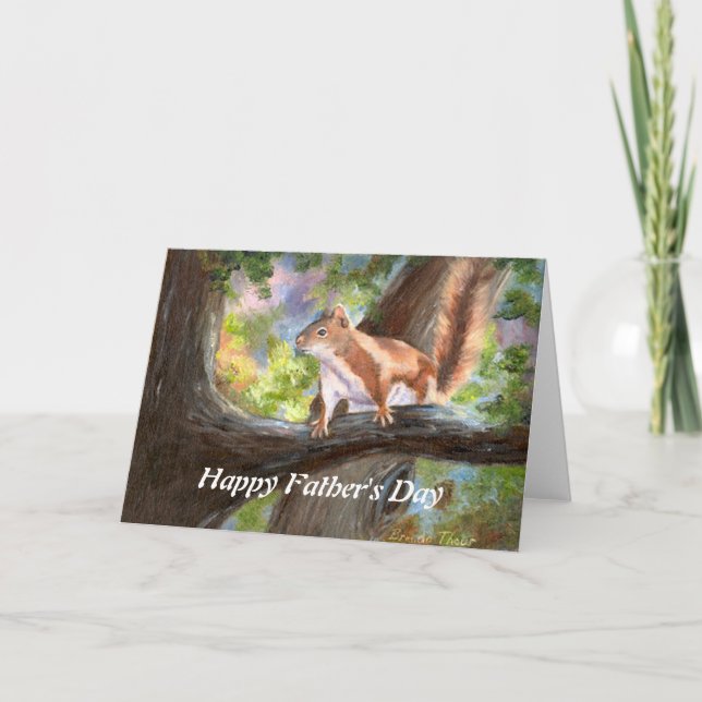 La ardilla te mira la tarjeta del día de tu padre (Anverso)