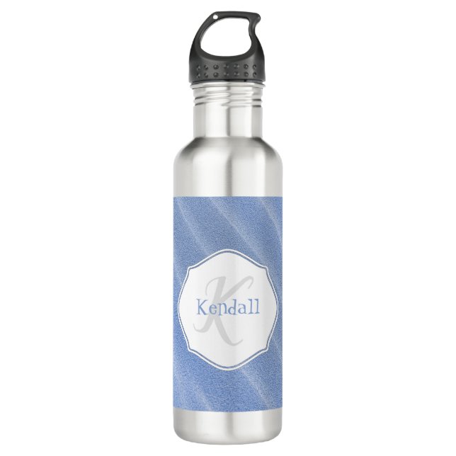 La arena azul riega la botella de agua personaliza (Anverso)