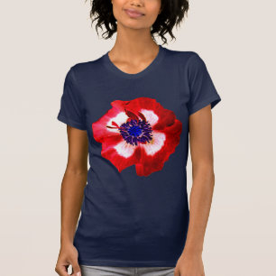 La armada de camisetas azul rojo amapola