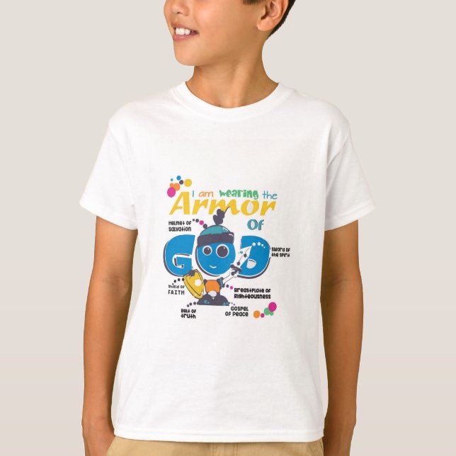 La armadura de dios embroma la camiseta suave (Anverso)