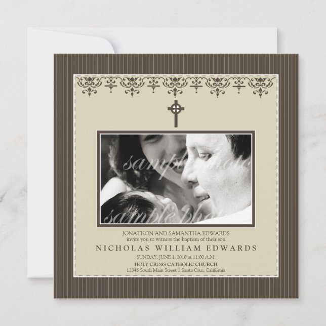 La atrevida invitación al bautismo de Sepia en Vic (Anverso)