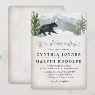La Aventura Comienza Invitación de Boda Rústica