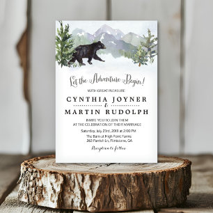 La Aventura Comienza Invitación de Boda Rústica
