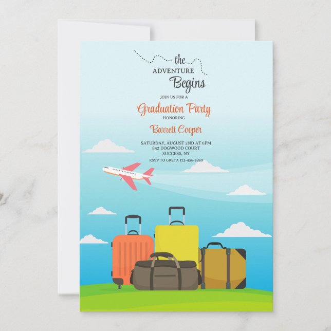 La aventura comienza invitaciones a la fiesta de g (Anverso)