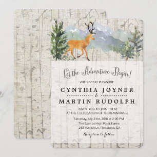 La aventura comienza la invitación a la boda rústi