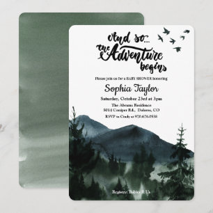 La aventura comienza la invitación de Baby Shower