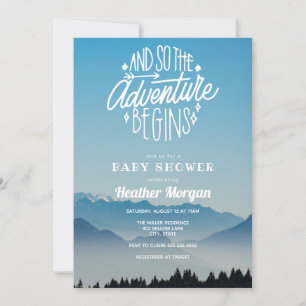 La aventura comienza la invitación de Baby Shower