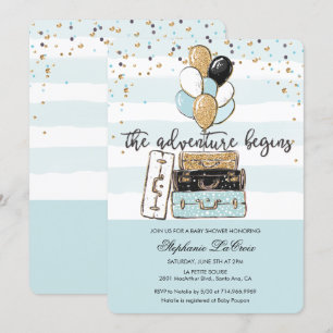 La aventura comienza Tarjeta de invitación para ba