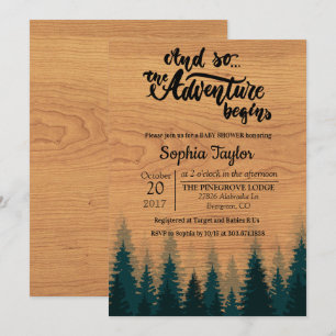 La aventura comienza Tarjeta de invitación para ba
