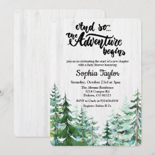 La aventura comienza Tarjeta de invitación para ba